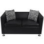 Black artificial leather 2 and 3 seater sofa set by vidaXL, Sofas - Ref: Foro24-272178, Price: 581,62 €, Discount: %