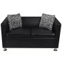 Black artificial leather 2 and 3 seater sofa set by vidaXL, Sofas - Ref: Foro24-272178, Price: 600,16 €, Discount: %