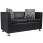 2- und 3-Sitzer-Sofagarnitur aus schwarzem Kunstleder von vidaXL, Sofas - Ref: Foro24-272178, Preis: 600,16 €, Rabatt: %