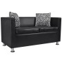 Black artificial leather 2 and 3 seater sofa set by vidaXL, Sofas - Ref: Foro24-272178, Price: 581,62 €, Discount: %