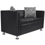 2- und 3-Sitzer-Sofagarnitur aus schwarzem Kunstleder von vidaXL, Sofas - Ref: Foro24-272178, Preis: 600,16 €, Rabatt: %