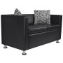 Black artificial leather 2 and 3 seater sofa set by vidaXL, Sofas - Ref: Foro24-272178, Price: 581,62 €, Discount: %