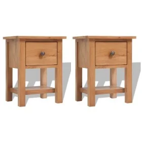 Bedside tables 2 units solid oak wood 36x30x47 cm by vidaXL, Nightstands - Ref: Foro24-3053416, Price: 216,41 €, Discount: %