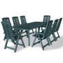 Juego de comedor de jardín 9 piezas plástico verde de vidaXL, Conjuntos de jardín - Ref: Foro24-275081, Precio: 1,00 €