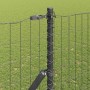 Reja con postes Gris 1.5 x 10 m Acero