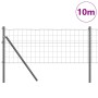 Reja con postes Gris 0.4 x 10 m Acero