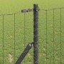 Reja con postes Gris 1 x 10 m Acero