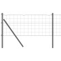 Reja con postes Gris 0.4 x 10 m Acero
