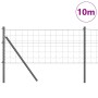 Reja con postes Gris 0.6 x 10 m Acero