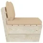 Central sofa made of garden pallets with impregnated fir wood cushions by vidaXL, Modular outdoor sofas - Ref: Foro24-3063363...