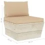 Central sofa made of garden pallets with impregnated fir wood cushions by vidaXL, Modular outdoor sofas - Ref: Foro24-3063363...