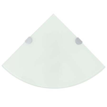 Estantes esquina 2 uds soportes cromados vidrio blanco 35x35 cm