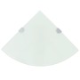 Estantes esquina 2 uds soportes cromados vidrio blanco 35x35 cm