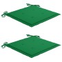 Gartenstühle 2 Stück aus massivem Teakholz mit grünen Kissen von vidaXL, Gartenstühle - Ref: Foro24-3062735, Preis: 306,80 €,...