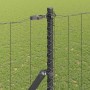Reja con postes Gris 1.6 x 10 m Acero