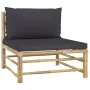 6-teiliges Gartenmöbel-Set aus Bambus mit dunkelgrauen Kissen von vidaXL, Gartensets - Ref: Foro24-3058240, Preis: 583,22 €, ...