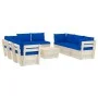 9-teilige Gartenmöbel aus Paletten und Kissen aus Tannenholz von vidaXL, Gartensets - Ref: Foro24-3063658, Preis: 735,28 €, R...