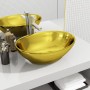 Lavabo 40x33x13,5 cm cerámica dorado de vidaXL, Lavabos - Ref: Foro24-143474, Precio: 74,35 €, Descuento: %