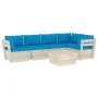 Muebles de jardín de palets 6 piezas y cojines madera de abeto by vidaXL, Garden sets - Ref: Foro24-3063568, Price: 525,42 €,...
