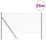 Reja con postes Gris 1.2 x 25 m Acero