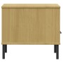 OSLO Nachttisch, Metallbeine, massives Kiefernholz, braun von vidaXL, Seitentische - Ref: Foro24-351030, Preis: 44,81 €, Raba...