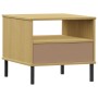 OSLO Nachttisch, Metallbeine, massives Kiefernholz, braun von vidaXL, Seitentische - Ref: Foro24-351030, Preis: 44,81 €, Raba...