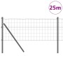 Reja con postes Gris 0.6 x 25 m Acero