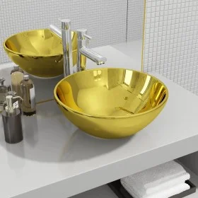 Waschbecken 32,5x14 cm Keramik gold von vidaXL, Sinkt - Ref: Foro24-143484, Preis: 78,03 €, Rabatt: %