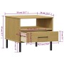 OSLO Nachttisch, Metallbeine, massives Kiefernholz, braun von vidaXL, Seitentische - Ref: Foro24-351030, Preis: 44,81 €, Raba...