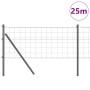 Reja con postes Gris 0.8 x 25 m Acero