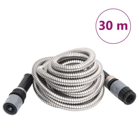 Garden hose and sprayer stainless steel silver 14mm 30 m by vidaXL, Garden hoses - Ref: Foro24-154513, Price: 67,13 €, Discou...