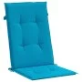 Garden chair cushion with high backrest, set of 4, blue fabric, 120x50x3 cm. by vidaXL, Cushions for chairs and sofas - Ref: ...