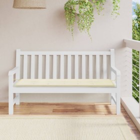 Cojín de banco de jardín tela Oxford blanco crema 150x50x3 cm