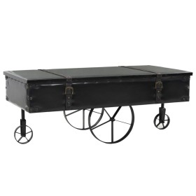 Mesa de centro de MDF y madera de abeto 110x55x43 cm