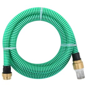 Manguera de succión con conectores de latón PVC verde 29 mm 5 m