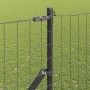 Reja con postes Gris 1.5 x 10 m Acero