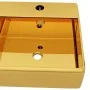 Washbasin with overflow 41x41x15 cm ceramic gold by vidaXL, Sinks - Ref: Foro24-143478, Price: 72,78 €, Discount: %
