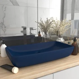 Luxury rectangular matte dark blue ceramic washbasin 71x38 cm by vidaXL, Sinks - Ref: Foro24-146957, Price: 71,52 €, Discount: %