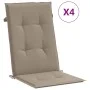 Garden chair cushion high backrest 4 units taupe fabric 120x50x3cm by vidaXL, Cushions for chairs and sofas - Ref: Foro24-475...