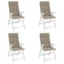 Garden chair cushion high backrest 4 units taupe fabric 120x50x3cm by vidaXL, Cushions for chairs and sofas - Ref: Foro24-475...