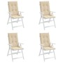 Garden chair cushion high backrest 4 pcs beige fabric 120x50x3cm by vidaXL, Cushions for chairs and sofas - Ref: Foro24-47543...