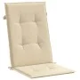 Garden chair cushion high backrest 4 pcs beige fabric 120x50x3cm by vidaXL, Cushions for chairs and sofas - Ref: Foro24-47543...