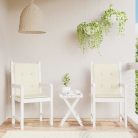 Cojín silla jardín respaldo bajo 2 uds tela Oxford crema