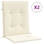 Cojín silla jardín respaldo bajo 2 uds tela Oxford crema