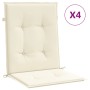 Cojín silla jardín respaldo bajo 4 uds tela Oxford crema