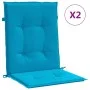 Gartenstuhlkissen niedrige Rückenlehne 2 Stück blauer Oxford-Stoff von vidaXL, Kissen für Stühle und Sofas - Ref: Foro24-4755...
