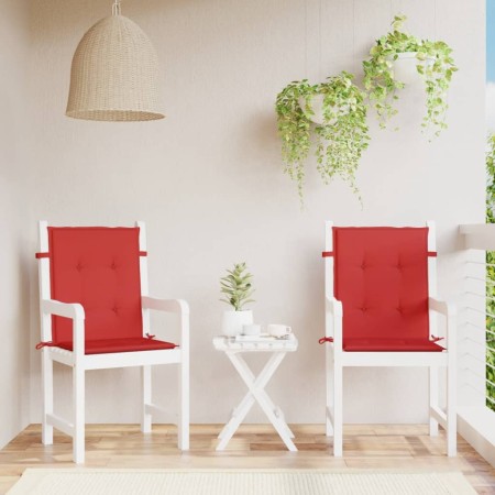 Cojín silla jardín respaldo bajo 2 uds tela Oxford rojo by vidaXL, Cushions for chairs and sofas - Ref: Foro24-47558, Price: ...