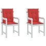 Cojín silla jardín respaldo bajo 2 uds tela Oxford rojo by vidaXL, Cushions for chairs and sofas - Ref: Foro24-47558, Price: ...
