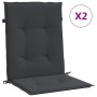Garden Chair Cushion Low Back 2 Pcs Oxford Fabric Black by vidaXL, Cushions for chairs and sofas - Ref: Foro24-47560, Price: ...