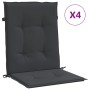 Gartenstuhlkissen, niedrige Rückenlehne, 4 Stück, Oxford-Stoff, Schwarz von vidaXL, Kissen für Stühle und Sofas - Ref: Foro24...